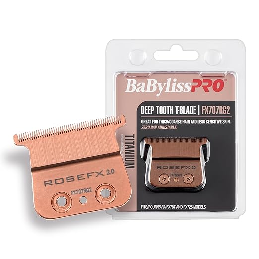 BaBylissPRO RoseFX 2.0 Trimmer Blade FX707RG2 – Rose Gold Titanium Deep-Tooth T-Blade