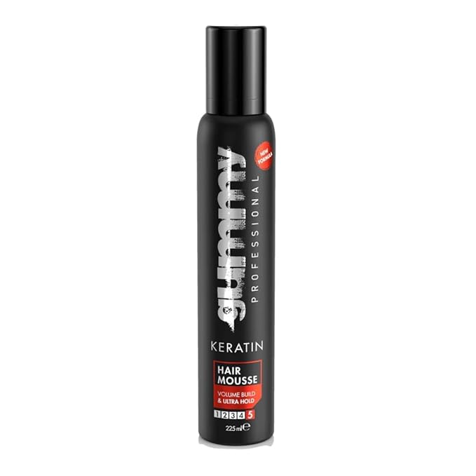 Gummy Professional Keratin Hair Mousse (Maximum Hold & Shine - 225ml / 7.6 oz)